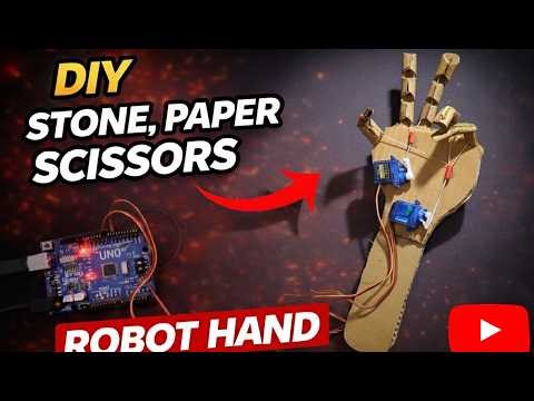 I Built Stone, Paper & Scissor Robot Hand using Cardboard #Robot #cardboard #arduino