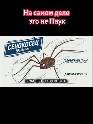 Сенокосец: Безобидный Помощник Или Смертоносный Паук? #паук #сенокосец #чернаявдова #ядовитыепауки #хорошиепауки