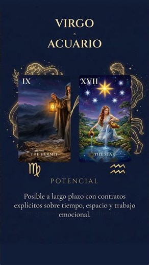 Compatibilidad Virgo y Acuario · Amor · Tarot