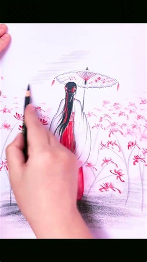 Red Dress Dancing in Flowers | 一袭红衣花中飞扬 #Shorts