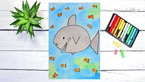 Art Lesson for Kids & Beginners: Drawing and Watercolor Painting a Shark & Fish | Em Winn | Skillshare