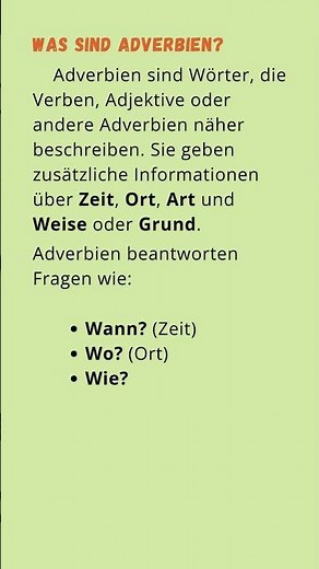 Was sind Adverbien? ,Adverbien im Deutschen für A1: So benutzt du sie richtig! 📝 #22 #Deutschlernen