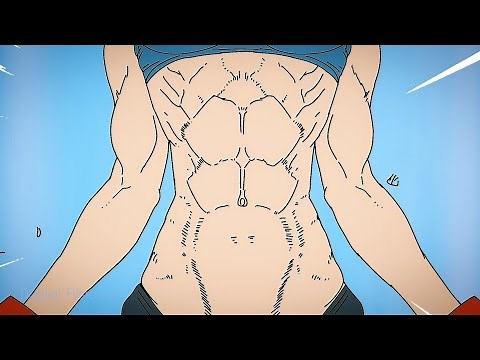 She got sixpack and more - Animation - Muslce growth