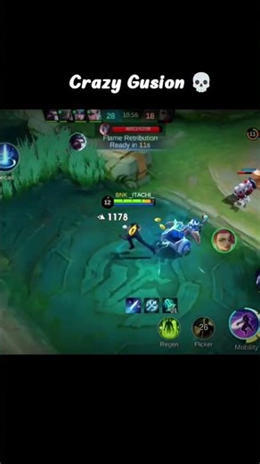 Gusion had gone crazy 💀 #shorts #mobilelegends