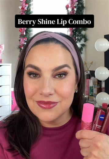 Berry lips are my favorite 😊 @NIVEA Blackberry Lip Balm @Maybelline NY Matte Ink Crayon in Settle for More & @Too Faced Kissing Jelly in Bubblegum 🩷 Linking these products in my LTK- see the link in my bio #lipcombo #lipoftheday
