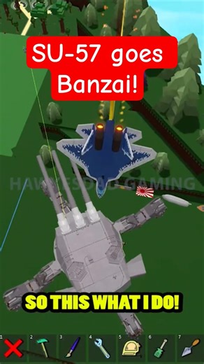 Roblox Build a Boat for Treasure SU-57 Missile jammed, goes Banzai! #babft #roblox