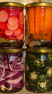EVERYTHING PICKLES ✨ Maak je eigen ingelegde groenten en varieer eindeloos met kruiden! Gebruik ze op een broodje, als bijgerecht, over labneh, cottage cheese of andere kazen, of als topping voor hummus. Ook heerlijk om curry’s mee af te toppen of door salades te mengen. De keuze is reuze! Dit is hoe ik ze heb gemaakt: De basis (Pickle brine 1:1) Breng aan de kook: 1 liter water 1 liter natuurazijn 5 el zeezout 4 el suiker Mijn combinaties: 🥕Wortel: takjes tijm rozemarijn, peperkorrels, knofloo