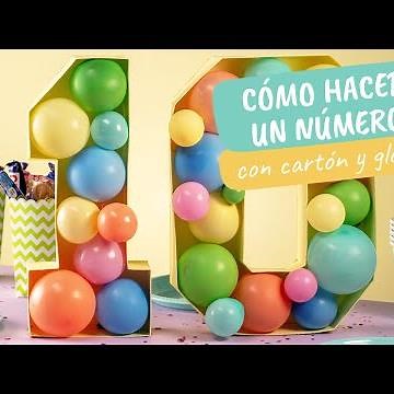 Cómo hacer un número con cartón y globos