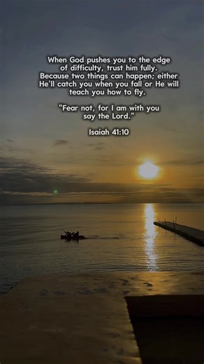When God pushes you to the edge, don’t be afraid. He won’t let you fall without purpose— He’ll either catch you or teach you how to fly. 🤍 Fear not, for He is with you. Isaiah 41:10 ✨ #capCut #bibleverse #bible #God #faith