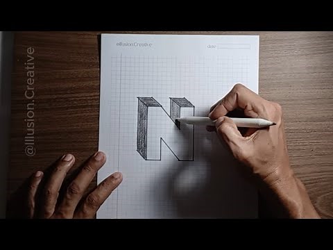 ✏️ How to Draw the Letter "N" in 3D – Step-by-Step Tutorial 🎨✨