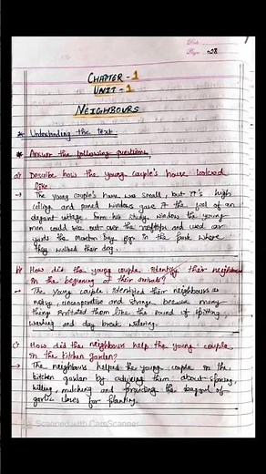 Neighbours class 12/ English/ exercise