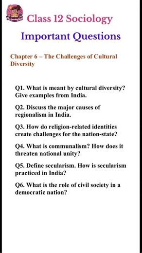 Class 12 Sociology Chapter 6 | Most Important Questions for Board Exam 2025 | 100% Exam Based