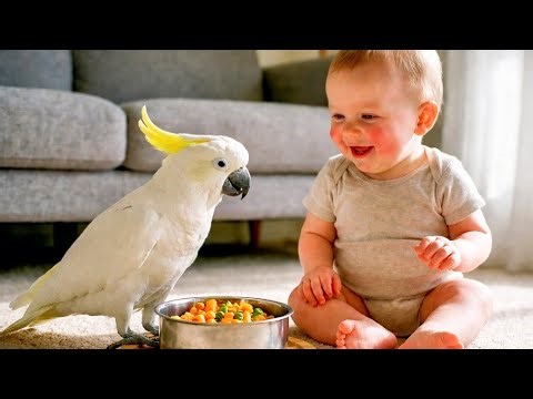 Baby vs Cockatoo Copy Copy Game 🤣👶🦜 | Who Copies Better? Fun Long Video