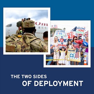 2.4K views · 12 reactions | Deployment puts responsibilities on everyone’s shoulders. Whether you’re the one heading to the front lines or holding down the fort at home, you contribute to a successful deployment and deserve support to make that happen: https://www.militaryonesource.mil/deployment/on-deployment/military-deployment-support/ Video Description: Screen opens on two images and copy. After a few seconds, a new set of images slide into frame. | Military OneSource | Facebook