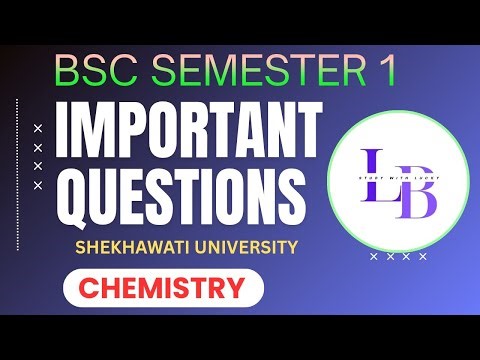 Bsc 1st semester chemistry important questions for Shekhawati University PDUSU #studywithlucky