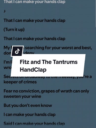 Fitz and The Tantrums HandClap Lyrics – I Can Make Your Hands Clap