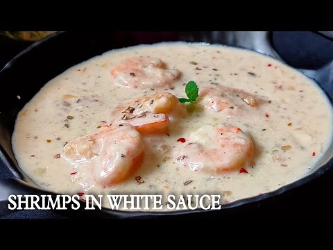 shrimps in white sauce | Butter Garlic Prawns | Creamy Butter Garlic Prawns | white Sauce Prawns