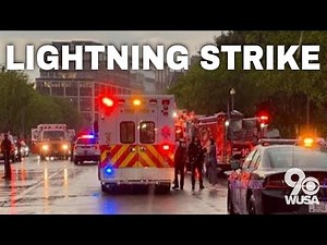 Watch: Four people in critical condition following lightning strike in DC
