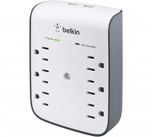 Belkin SurgePlus 6-Outlet Wall Mount Surge Protector with Dual 2.1A USB Ports: $16
