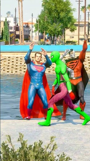 HULK & SUPERMAN REUNITED WITH THEIR FATHERS WHILE SPIDERMAN LOST HIS FATHER 😭 #gta5 #shorts #gaming