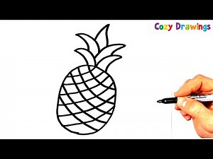 How to Draw a Pineapple | Easy Step-by-Step Drawing for Beginners