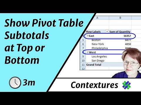Show Pivot Table Subtotals at Top or Bottom