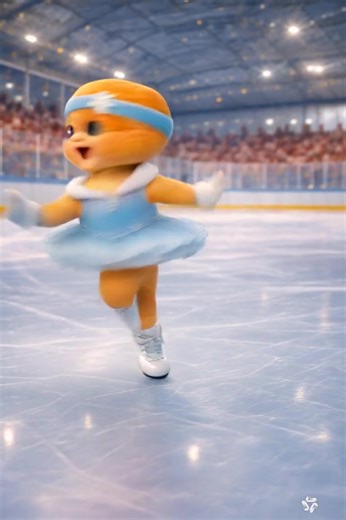 The cutest orange 🍊 girl skating on the ice #cocomel #reels #skating