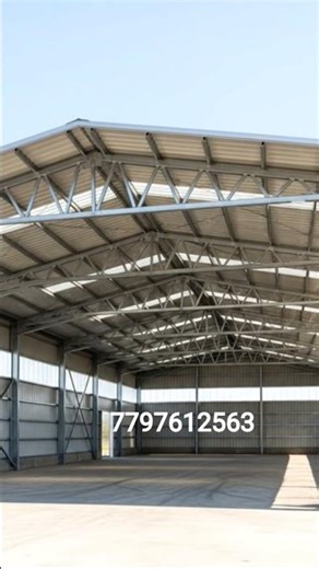 Simple truss Godown Shed work. Metal sheet shed design. #viral #shed #reels #roof #trending #YouTube