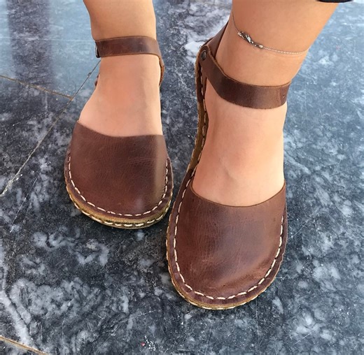 Copper Grounding Handmade Barefoot Sandals, Dark Brown, Minimalist Leather Sandals, Wide Fit, Zero Drop, Earthing Shoes - Etsy