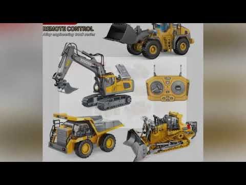 Remote Control Excavator Toy for Kids -2.4Ghz RC Construction Vehicle Truck Toy with Alloy Metal Cap