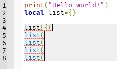 Multi-cursor ignores square and curly brackets