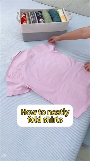 How To Folding on Instagram: "How to fold shirts💖#foldingclothes #shirt #fypage #organizelaundry"