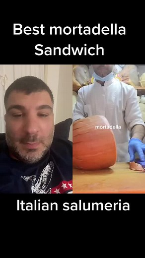 Authentic Italian Mortadella Sandwich Making at an Italian Deli