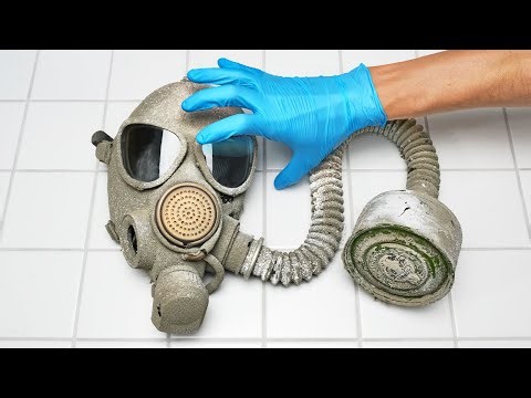 Satisfying Cleaning of a Military Gas Mask!