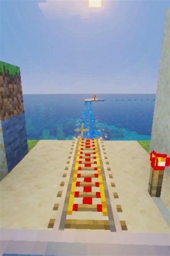 Easiest Water Rail in Minecraft. 100% real. #minecraftshorts #minecraft #minecraftbuild