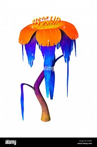 3D Rendering Alien Plant on White Stock Photo - Alamy