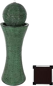 Sunnydaze Desert Spring 30-Inch Solar Powered Fountain with Battery Backup for Garden, Patio, Yard or Balcony - Polystone