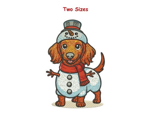 Dachshund Snowman Machine Embroidery Design | Winter Puppy Pattern (digital Download) - Etsy