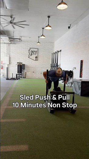 Build Strong Legs & Improve Conditioning with this 10 minute Sled Push & Pull Workout