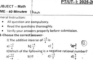 Choose the correct answer:I) The additive inverse of -\frac{3... | Filo