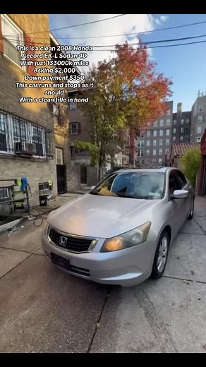 This is a clean 2008 Honda Accord EX-L Sedan 4D With just 133000k miles Asking $2,000 Down payment $350 This car runs and stops as it should With a clean title in hand It’s has all equipment such as sunroof, heated seats, ice cold ac, radio and speakers works as normal Do you have good credit, Bad credit,zero credit no problem Your credit score doesn’t matter We’ll get you approved send me a message directly if you’re interested Finance options available #FYP #FORYOU #USEDCARS #USA #hondaaccord