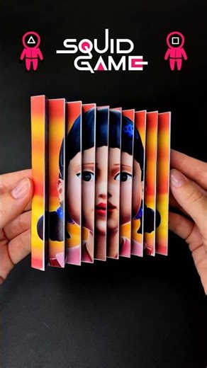 DIY Squid Game 3: Boy & Girl Optical Illusion Toy | Agamograph Paper Craft Tutorial
