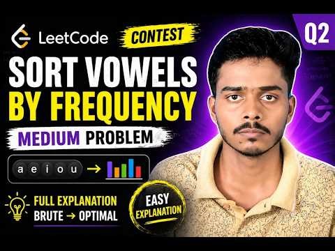 Sort Vowels by Frequency | LeetCode Contest Medium Problem | Brute → Optimal Explained