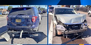 Driver smashes into back of police vehicle in SE Portland, faces DUI charges