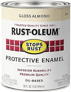 Rust-Oleum 7770502 Stops Rust Brush On Paint, Quart, Gloss Almond