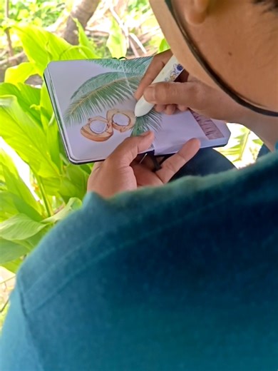 Menggambar Petani dengan Pulpen 10 Warna