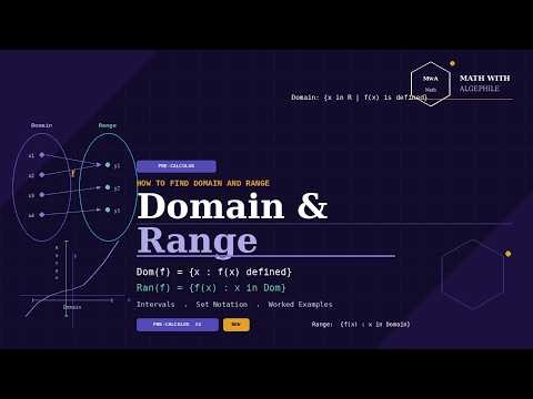 Domain and Range of a Function — How to Find Them Step by Step | Pre-Calculus | Math with Algephile