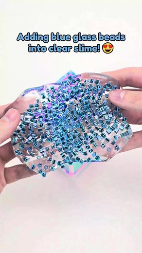 Crunchy Blue Glass Bead Slime Making Tutorial