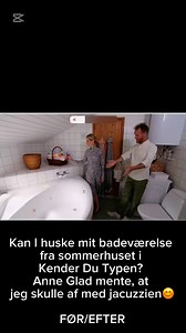 Før/Efter Anne Glads råd ser mit badeværelse sådan ud😊Jeg var med i #kenderdutypen med mit sommerhus. Og da Anne så jacuzzien i badeværelset, var hendes råd, at jeg skulle komme af med det. Det gav mening, fordi vi brugte den aldrig. Men mine projekter har det med at vokse😊 Jeg tænkte, at det ville være godt at male fliserne, og flytte vaskemaskinen og tørretumbleren samme sted, så der også kom et puslested til vores barnebarn❤️ I Tyrkiet maler man tit fliserne, fordi det er billigere. Makeove