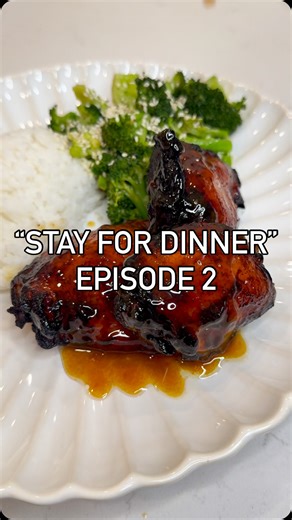 HomeCookBlog on Instagram: "Stay for Dinner Episode 2 Honey Soy Garlic Chicken Thighs Hit “SAVE” and “FOLLOW” so you don’t miss Episode 3 🙌🏾 Juicy, crispy, and coated in a sticky glaze made from the same sauce they marinated in. NO fancy steps. No crazy ingredients. Just soy sauce, honey, garlic, paprika, olive oil, and pepper and a splash of mustard. Air fried to perfection, finished with that glossy pan sauce, and served with stovetop broccoli and fluffy white rice. A full dinner in under 30